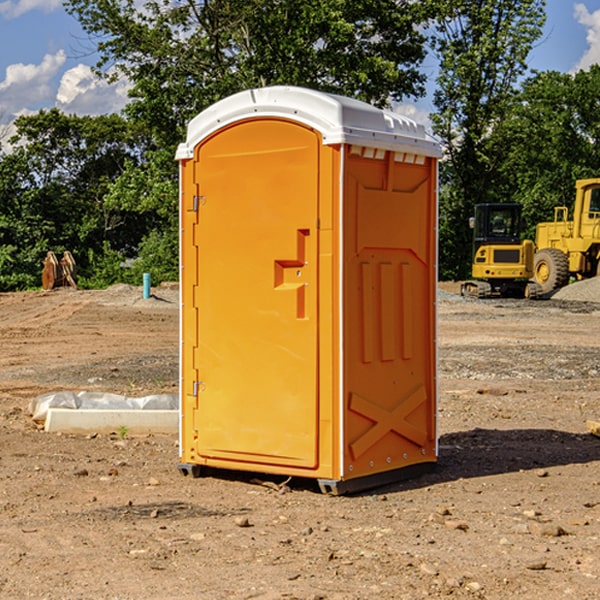 how often are the portable restrooms cleaned and serviced during a rental period in Clinton Maine